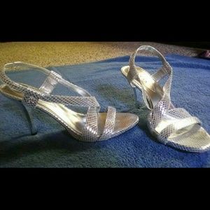 GUESS Snakeskin Mary Jane Peep Toes